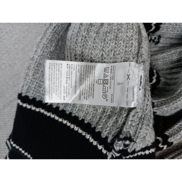 Gap Open Textured Cardigan Sweater Womens L Black Gray Striped Casual - Picture 7 of 14